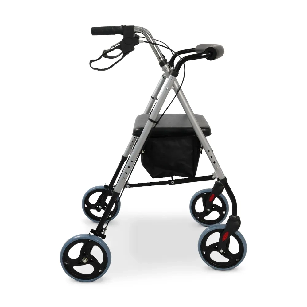Andador de Alumínio Dobrável 4 Rodas com Assento D12 Dellamed 6